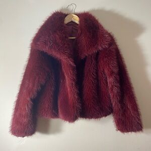 Red Faux Fur Coat